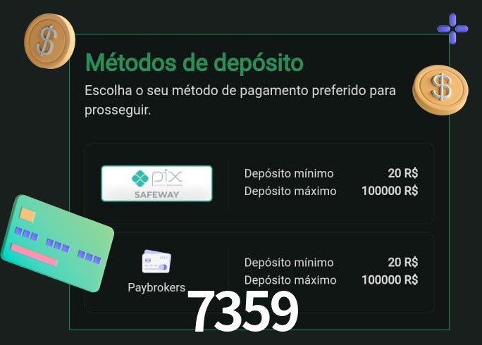 O cassino 7359 oferece uma grande variedade de métodos de pagamento